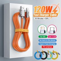 120W 6A Super Fast Charge USB C Liquid Silicone Cable For iPhone 14 15 Huawei Samsung Xiaomi Quick