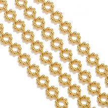 1 mt/los Metall PVD Vergoldet Schnee Perle Kette DIY Feine Armband Halskette Schmuck Machen O-stecker Gefunden