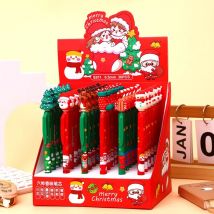 36 teile/los Weihnachten Santa Claus Gel schreiber zum Schreiben von niedlichen Schneemann 0,5mm schwarze Tinte neutralen Stift Kinder Geschenk Büro Schul bedarf