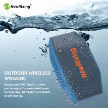NewRixing IPX7 wasserdichter Lautsprecher, 8 W, 1200 mAh Akku, mit Aufhängeseil, BT5.3/AUX/TF/TWS seriell/handsfreie Anruffunktion