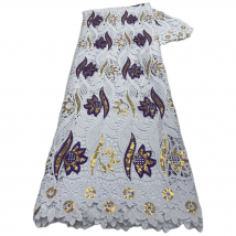 Afrikanische nigerian ische Baumwolle Hochzeit Tüll Spitze Stoff Party kleid Pailletten zum Nähen wasser lösliche hohe Qualität 5 Meter