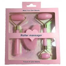 3 pz Set Rullo In Resina Massaggiatore per Viso Corpo Gua Sha NotJade Pietra Cura Del Viso Rullo Massaggiatore Facciale Bellezza Salute Strumento di Cura Della Pelle