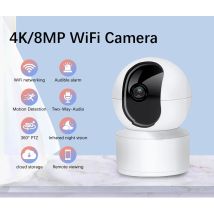 Kamera bezpieczeństwa Neye S5 8MP 4K WiFi do użytku domowego, wewnętrzna, niania elektroniczna, obrót 360 stopni °   Kamera panoramiczna CCTV Inteligentny system bezpieczeństwa w domu