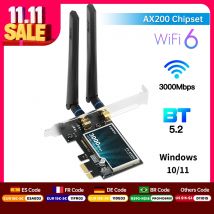 2974Mbps WiFi6 AX200 PCIE WiFi Card Adapter Bluetooth5.2 Dual Band 2.4G/5Ghz 802.11AX Wireless Adapter For Pc Desktop Windows 10