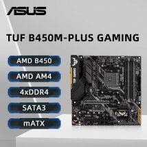 Tarjeta Madre ASUS TUF B450M-PLUS GAMING AMD B450 AM4 Compatible con CPU R5 5600X 5600 3600 R7 5800X3D R9 5900X SATA 6Gb/s HDMI M.2 mATX