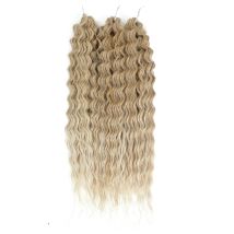 3Pcs Crochet Braids Ombre Brown 300g 22‘’ Ariel Deep Water Wave Blonde White Ombre Grey Bundles High Temperature Synthetic Hai