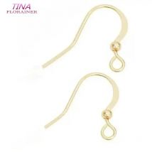 20PCS 14K Gold Farbe Überzogen Earwire Ohrringe Haken Für DIY Machen Ohrringe Schmuck Zubehör Großhandel