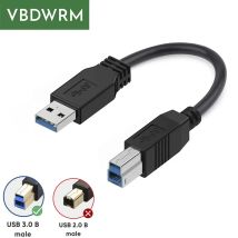 Kurzes USB 3.0-Kabel, A-Stecker auf B-Stecker, Super-Speed-USB 3.0 A auf B-Kabel für Eternal HDD-Gehäuse, HUB, USB 3.0-Schalter mit B-Anschluss