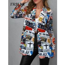 Blazer elegante y juvenil, moda de primavera, Vintage, estampado Irregular, ropa informal para mujer, chaqueta con solapa de calle alta, prendas de vestir exteriores para mujer