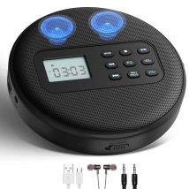 Lettore cd portatile con altoparlanti e auricolari lettore cd walkman ricaricabile con discman USB MP3 per auto con cavo audio