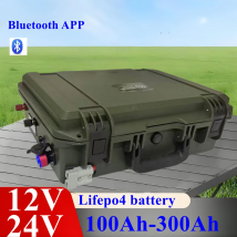 12V 24V 100Ah 120AH 150AH 200AH 300Ah 400Ah Lifepo4 Lithium-Eisenphosphat-Akku Bluetooth BMS für Boot-Solarsystem