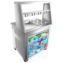 Commercial Fried Ice Cream Machine Pedal Defrosting 220V 110V Thailand Frying Yogurt Roll Single Square Flat Pan