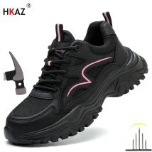 Arbeitssicherheitsschuhe für Damen, atmungsaktive Arbeitsschuhe, Stahlkappenschuhe, pannensicherer Sicherheitsschutzschuh, rutschfeste Schuhe