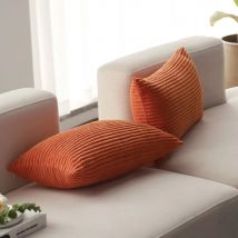 Orangefarbener rechteckiger Kissenbezug, ultraweicher Cord-Kissenbezug, bequemer Kissenbezug für Wohnzimmer, Sofa, 30 x 50, Funda Cojin