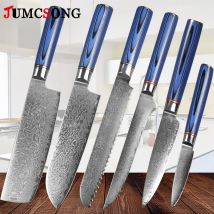 Jumcsong67 Damaskus Stahl 10 cr15comov Stahl kern Knochen Utility Santoku Messer G10 Griff Obst messer Küche Spezial Set Messer