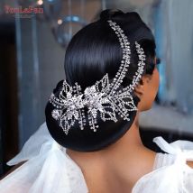 YouLaPan Hochzeit Haarschmuck Strass Tiara Braut Kopfschmuck Festzug Krone Frau Haarspange Braut Haarnadel für Party HP254