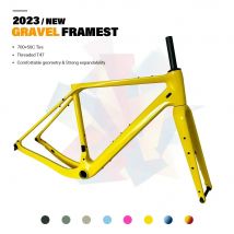 2023 NEW GT30 Carbon Gravel Frame Flat Mount Disc Brake 700C * 50C Threaded T47 Internal Cable Gravel Bicycle Frameset Road Bike