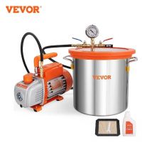 VEVOR-cámara de vacío de 3gal/5gal y Kit de bomba de 3.5CFM, tapa de vidrio templado, Kit de cámara de desgasificación al vacío para estabilizar la madera, epoxis DIY