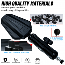 Lusterka do pojazdów terenowych ATV, quadów, motocykli, lusterka boczne wsteczne, regulowane, uniwersalne, mocowanie na kierownicę z gwintem M8 M10