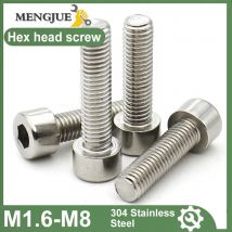 50-5 pezzi M1.6 M2 M3 M4 M5 M6 M8 CM 304 A2-70 Acciaio inossidabile Esagono incassato Viti a testa cilindrica Bullone DIN912 L = 3-60mm