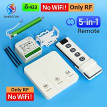 Modulo interruttore telecomando per tenda per tapparella 433 Mhz 110 V 220 V, interruttore pannello a parete, telecomando 5 in 1, per tenda/porta del garage/motore
