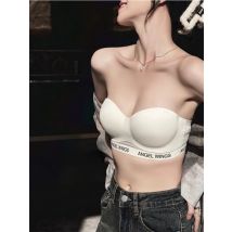 YUQI Push-Up trägerloser BH für kleine Brüste |   Selbstklebender, rückenfreier, aufklebbare BHs |   Unsichtbarer Nude-BH mit tiefem Ausschutz