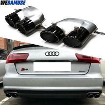 Für audi a6l a7l bis Square Port Schall dämpfer Auspuff Endrohr Upgrade s6 s7 Sport Quad Ausgang Edelstahl Auspuff anlage
