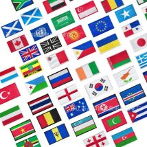 5 * 3 cm bandiera del mondo distintivo panno Europa Asia Regno Unito Germania fascia da braccio ricamo patch gancio e anello