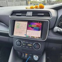 Lettore video con schermo Qled da 9" Carplay per Nissan Leaf Android 2018 + Supporto per ricarica mobile Unità principale stereo multimediale GPS