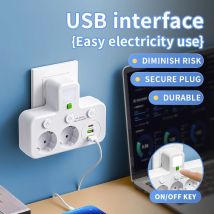 Spina UE Presa CA Presa multipla Presa a muro Presa di rete universale Filtro di rete USB Cherger Adattatore luce interruttore separato