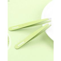 Brainbow 1pc Eyebrow Tweezer Slant Flat Tips Closed Clamp Face Eye Hair Remover False Eyelash Extension Eyelid Sticker Applictor