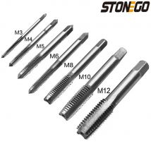 STONEGO 5 szt./7 szt. Stal łożyskowa gwint spiralny z gwintem spiralnym rowki proste wiertarka ręczna M3/M4/M5/M6/M8/M10/M12
