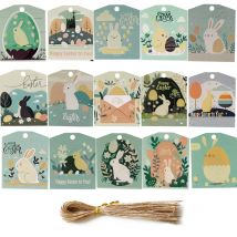 45 stücke Osterei hängen Tags Karton Vintage Ei Etiketten für glückliche Ostern Party hängen Dekorationen DIY Geschenke Verpackung Lieferungen