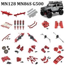 MN128 MN86 G500 1/12 Metall-Upgrade-Ersatzteile, vordere hintere Stoßstange, Spurstange, Stoßdämpfer, Antriebswellengehäuse, Lager