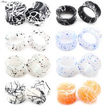 Alisouy 2 Stück 3 mm-50 mm Spot Line Silikon Flexible Flared Flesh Ohrstöpsel Tunnel Expander Keil Gauge Ohrring Piercing Schmuck