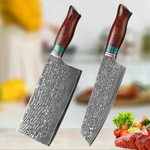 Damaskus Stahl Küchenmesser VG10 Professionelle Chef Hackmesser Damaskus Klinge Fleisch Gemüse Schneidemesser Metzger BBQ Werkzeug