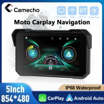 Camecho schermo da 5 pollici Wireless Carplay Android Auto portatile Smart Player IP68 Display impermeabile per moto