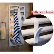 Clip per appendiabiti da bagno Scaffali portaoggetti Appendiabiti bianco trasparente Asciugamano riscaldato Guida per radiatore Appendiabiti per sciarpe Porta ganci
