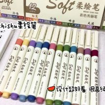 24/3 farben Vintage Aquarell Schriftzug Kunst Marker Zeichnung Stift Set Mehrfarbige Weiche Pinsel Spitze Kalligraphie Malerei Kunst Liefert