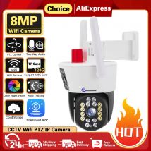 4k 8mp wifi ptz kamera outdoor 4mp dual objektiv dual screen ai auto tracking ip kamera cctv audio video überwachung p2p eseecloud