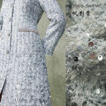 Silbergrauer Glitzer-Tweed-Stoff für Mantel Tela Tissus тка Sierra Afrikaanses Nähen Tecidos Textil nosti Vend Vendeno Afrikaans Costura Fabrik