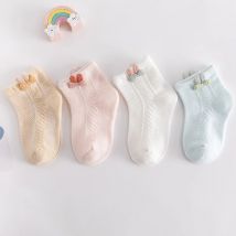 4 paia/lotto calzini per bambini per ragazze ragazzi 2024 calzini estivi a rete sottile per neonato 0-3Y calzini per bambini in cotone per bambini