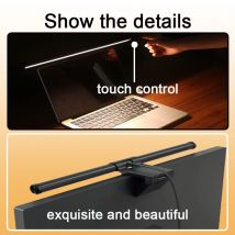 Stufenlos dimmbare RGB-Bildschirm-Hängeleuchte – USB-betriebene Augenschutz-Monitorleiste für Arbeit, Studium und Gaming-Setup