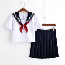 Weiße Schulmädchen-Uniform, japanische Klasse, Marineblau, Matrosen-Schuluniformen, Studentenkleidung für Mädchen, Anime COS, Matrosen-Marineanzug