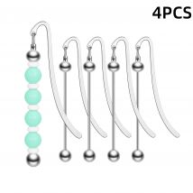 DIY-Lesezeichen-Set mit Perlen – 4-teiliges Blanko-Bar-Set aus Metall zum Basteln von Schmuckanhängern, perfektes Geschenk für Buchliebhaber