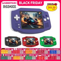 ANBERNIC RG 34XX Console di gioco portatile Schermo IPS 720*480 da 3,4 pollici Linux 64 bit 3500 mAH Bluetooth RG34XX Lettori di videogiochi retrò