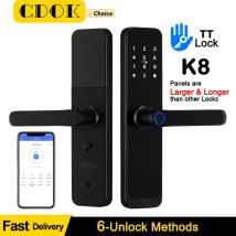 CDOK K8 TTlock Bluetooth smart lock blocco impronte digitali serratura elettronica digitale con pannello maniglia più grande e più grande