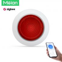 Meian Wireless Sound Flash Sirena di allarme Tuya Zigbee 110V 220V Sirena Alarma 100dB Sistema di allarme Sicurezza SmartLife Control