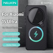 NILLKIN Magsafe Hülle für Xiaomi 15 Ultra mit magnetischer Aramidfaser, transparente Linsenhalterung, kratzfeste Rückenschutzhülle