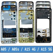 NEW Housing Middle Frame Plate Case With Back Rear Camera Lens Repair Parts For Samsung A05 A05S A15 4G A155F 5G A156B